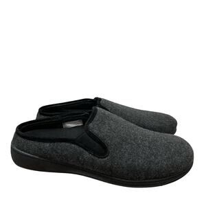 Vionic Unwind Wool Slippers US 12 EU 45 Charcoal Gray Cozy Comfy Lounge Clog